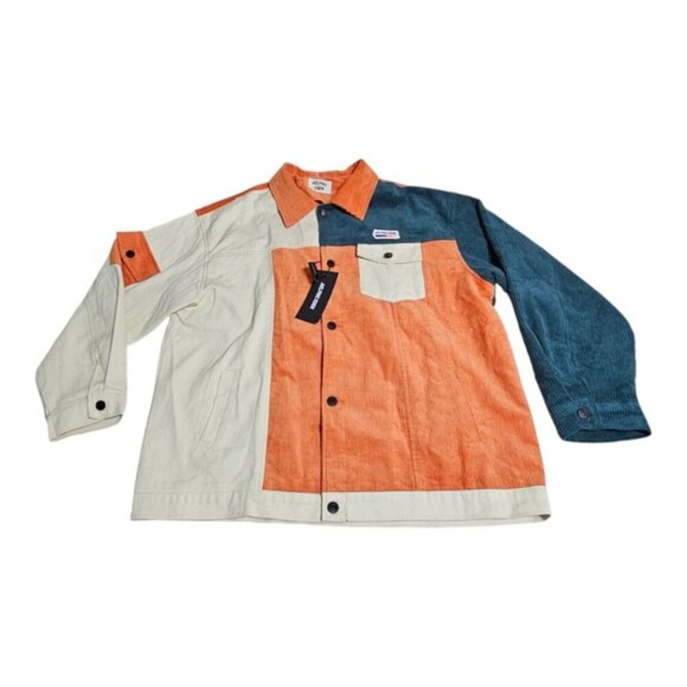 Aelfric Eden Corduroy Jacket Adult XL Denim‎ Colorblock Button Coat Green NWT